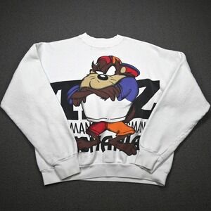 Vintage‎ Jerry Leigh Taz Tasmanian Devil Sweatshirt White 90s Graphic Crewneck